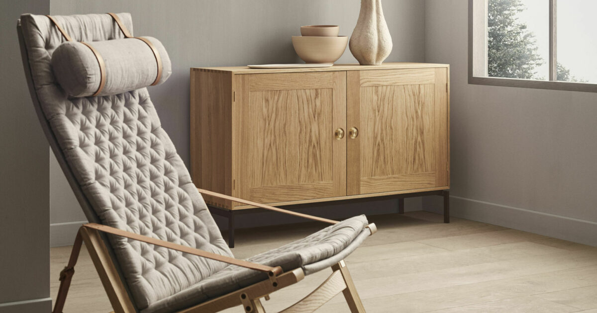 Carl Hansen & Søn Fk11 Plico Chair, Oiled Oak - Natural Linen